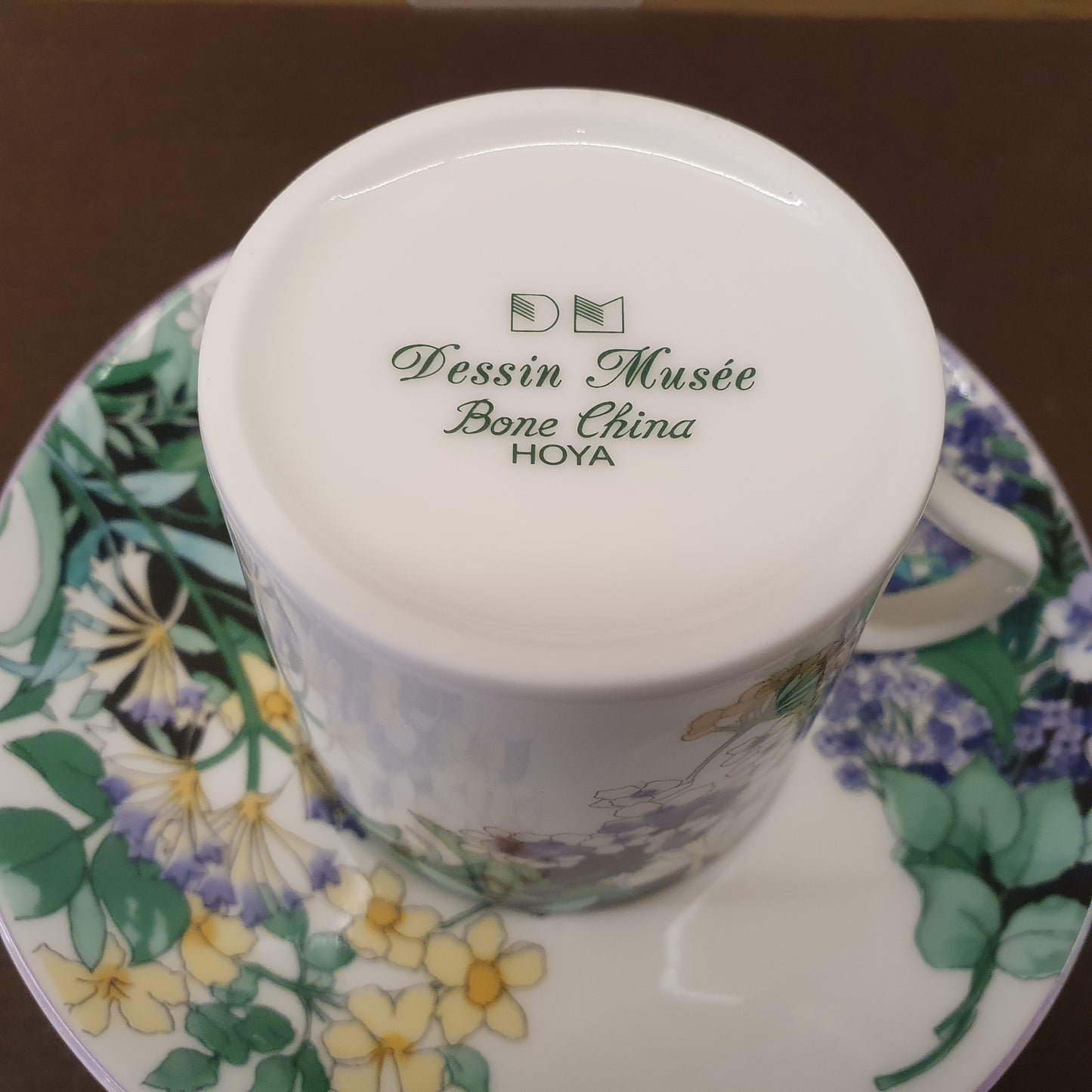 HOYA 骨瓷花圖案咖啡杯連碟(已售)