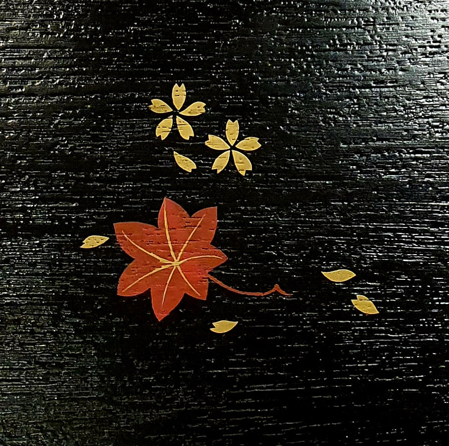 漆器黃花楓葉木托盤(已售)
