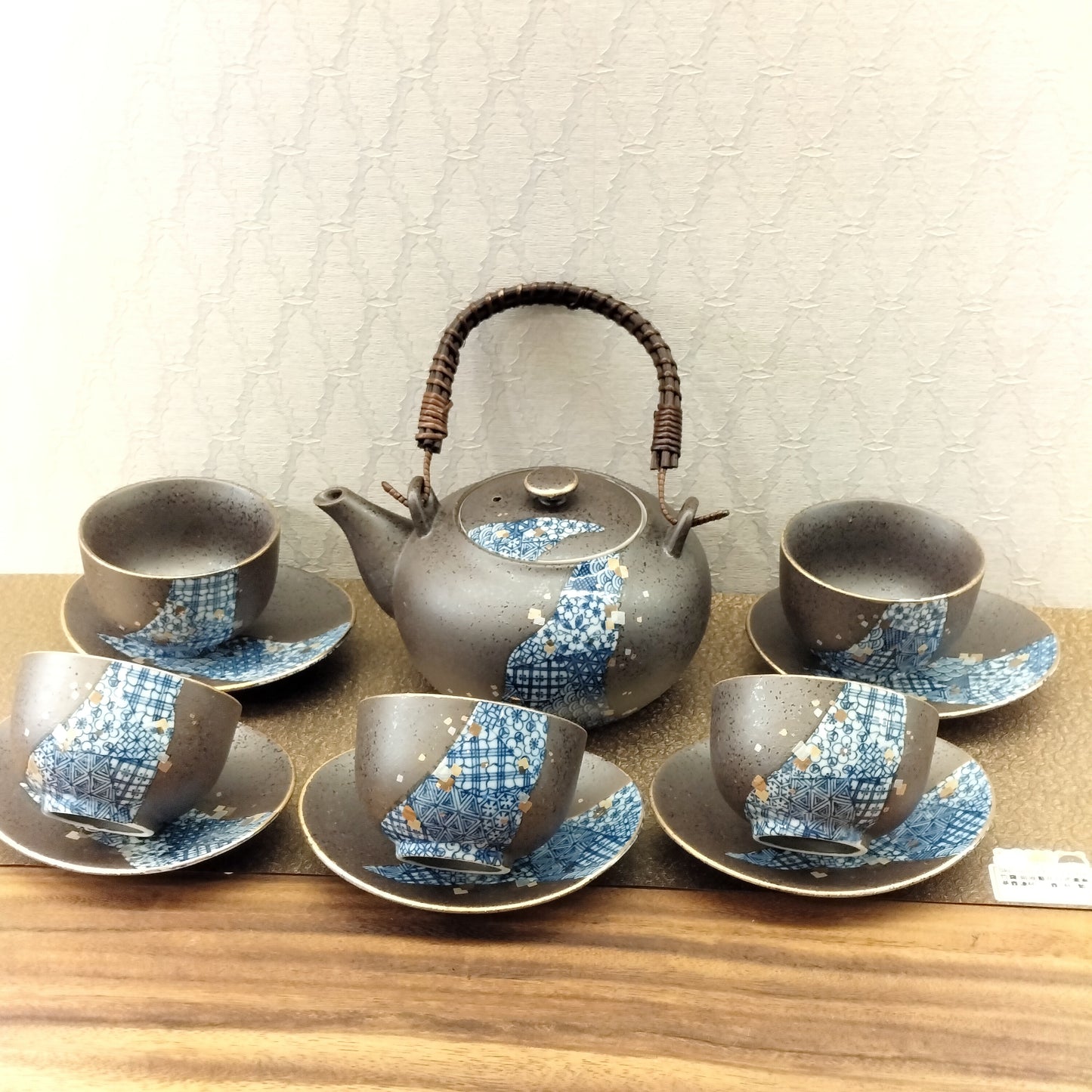 竹齋藍花日式圖案茶壺連杯(已售)