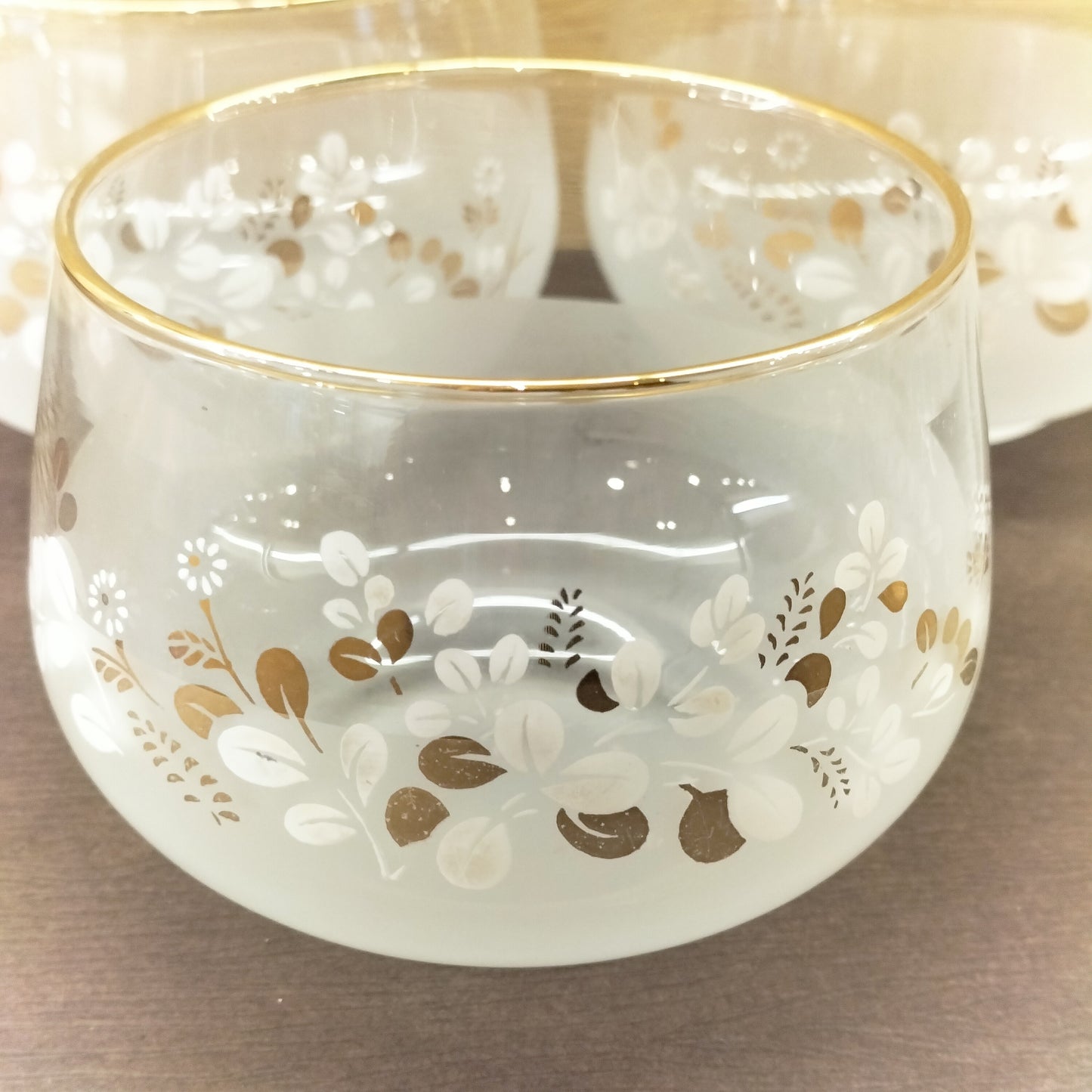 金邊葉圖案玻璃杯(已售)