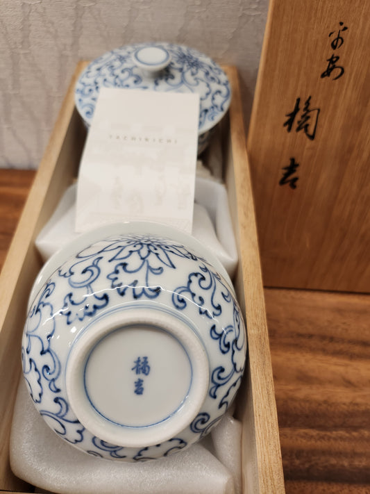 橘吉 - 白底藍色線條圖案杯 - 5 PCS(SOLD)