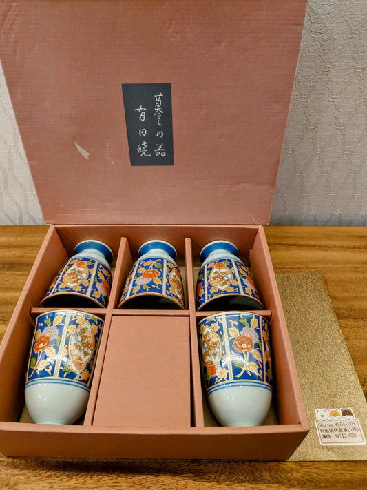 有田燒日式圖案杯５PCS