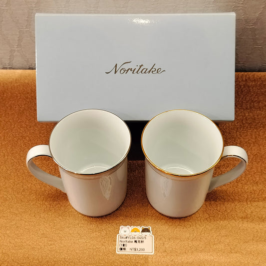 Noritake白底金銀邊馬克杯2pcs(SOLD)