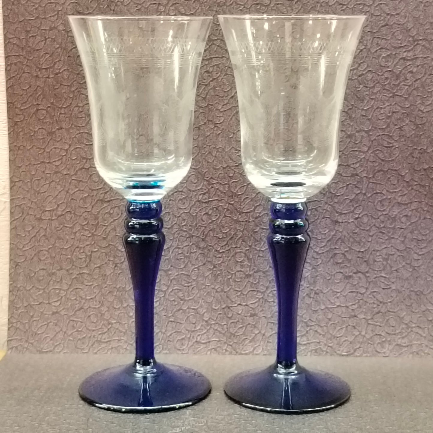 Bohemia藍腳玻璃酒杯2pcs(Sold)