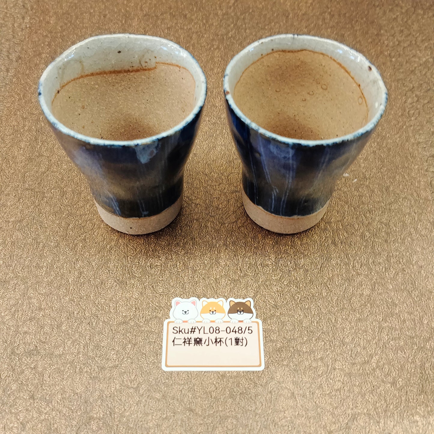 有田燒仁祥窯藍色小杯2PCS-75CC(SOLD)