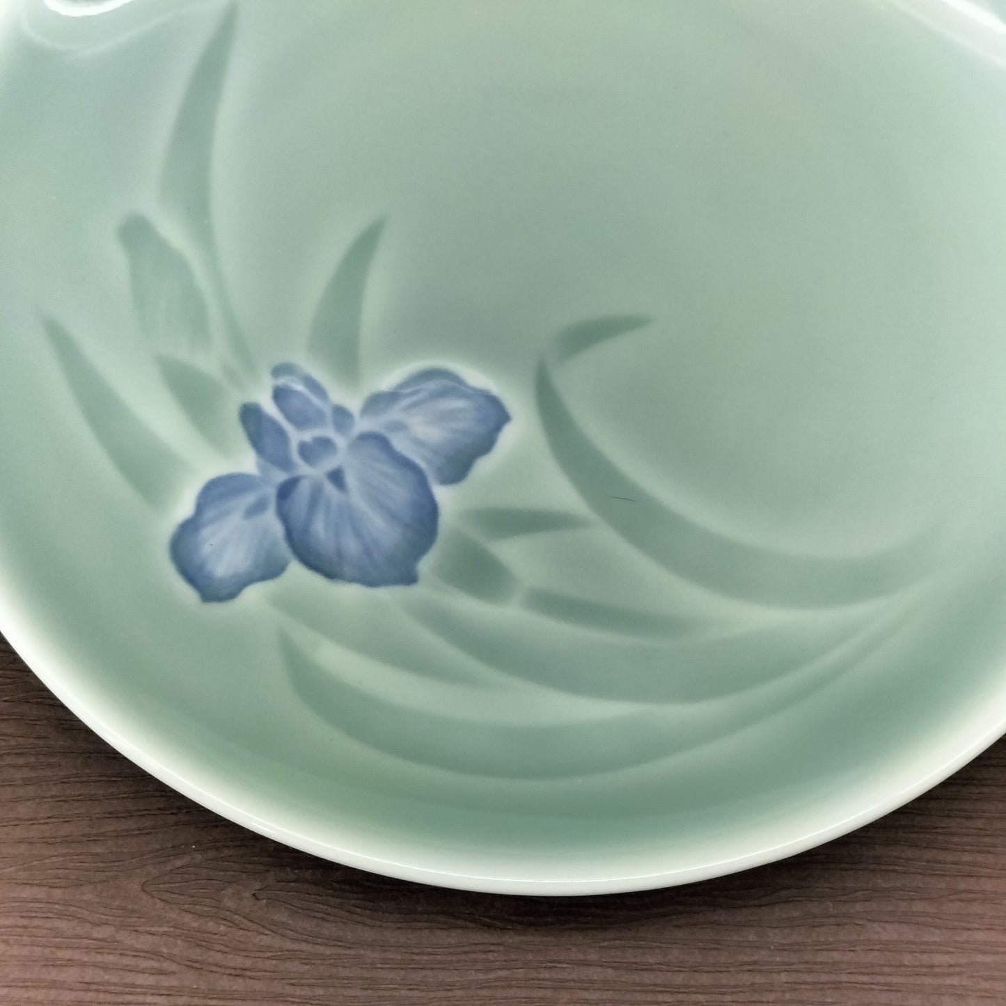 墨綠底藍花小皿 (已售)
