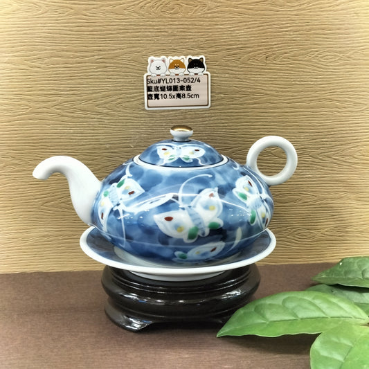 藍底蝴蝶圖案壺(已售)
