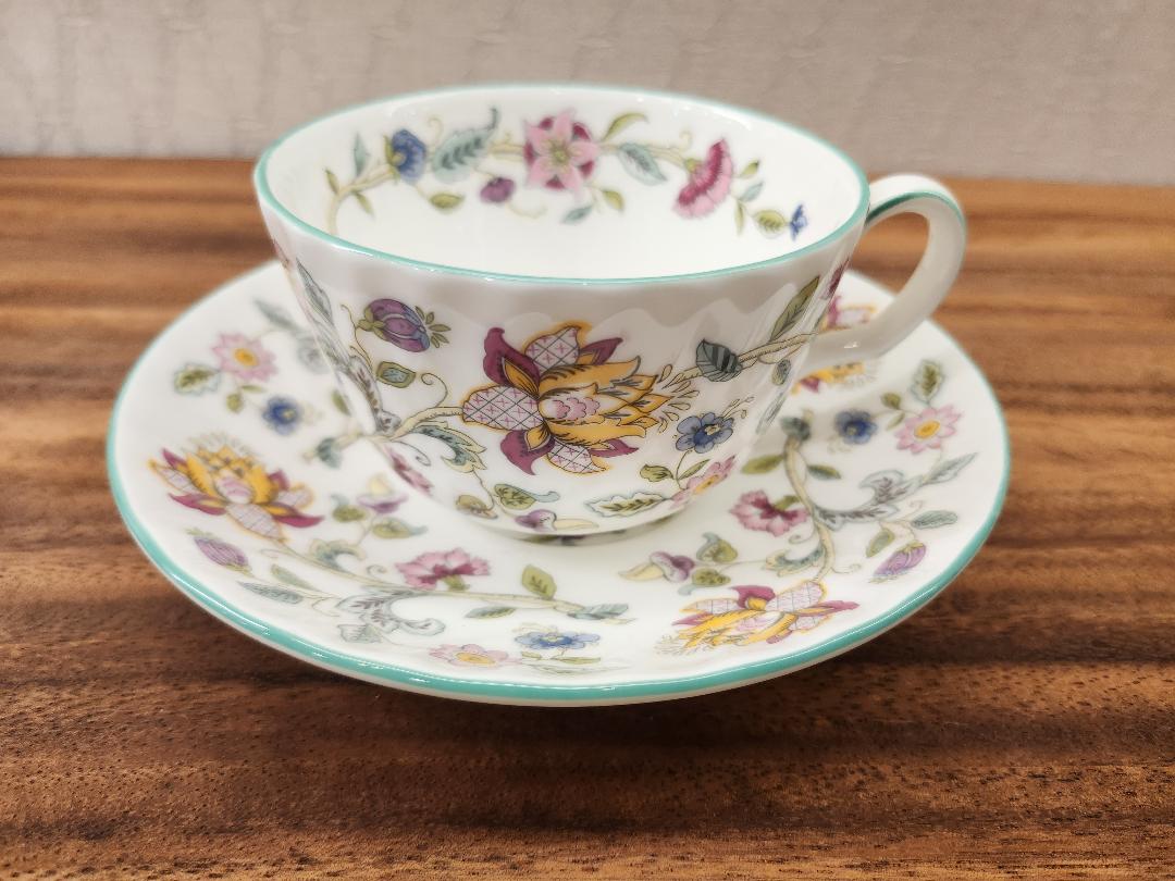 西式白底花草茶杯2隻 - Minton Haddon Hall(SOLD)